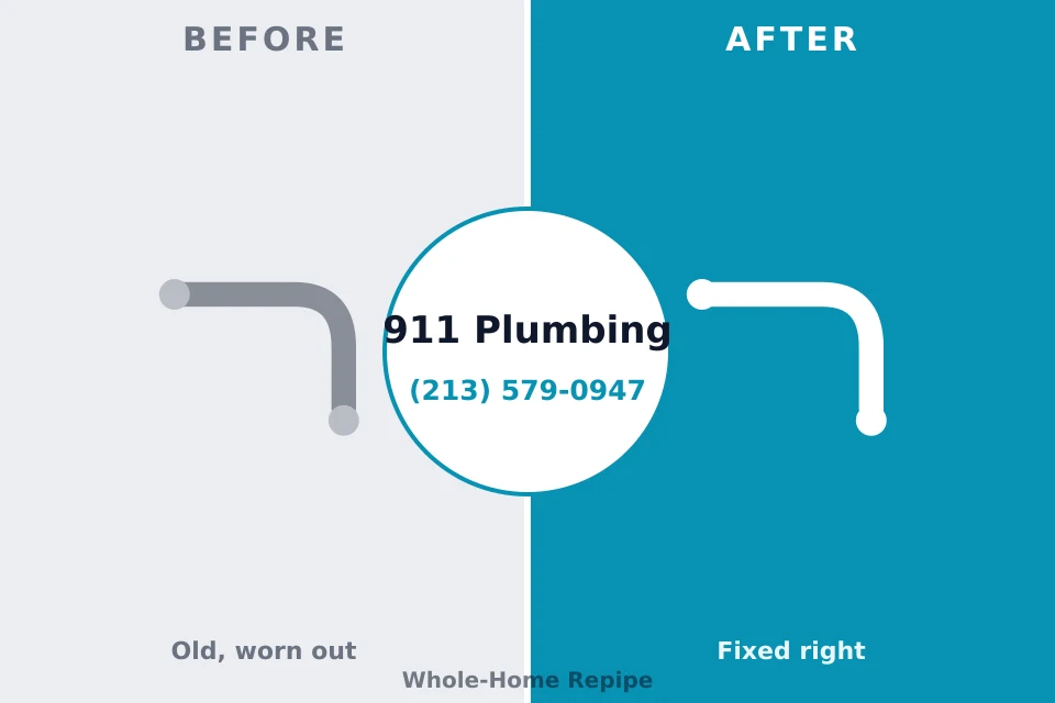 Before and after: plumbing company Sachse, TX